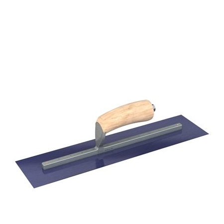 Bon Tool Ultra Flex Blue Steel Finishing Trowel - Sqaure End - 16" x 4" with Camel Back Wood Handle 66-323
